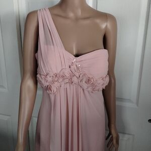 LM Collection Blush Pink One Shoulder Dress 12
